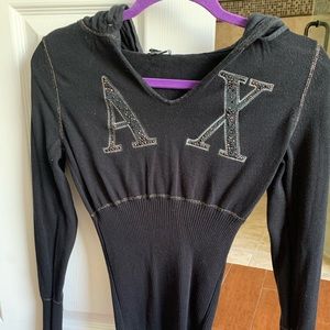 Armani Exchange fitted sweater with hoodie